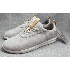 Toms Cabrillo Womens Size 8 Drizzle Grey Chambray Lace Up Comfort Sneaker Shoes
